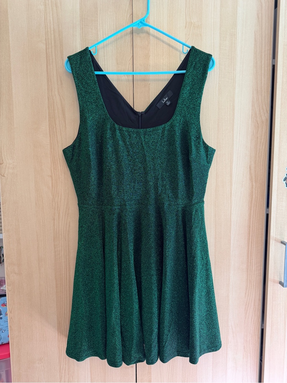 Lulus Sparkle Green Fit & Flare Dress